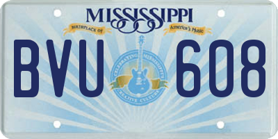 MS license plate BVU608