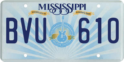 MS license plate BVU610