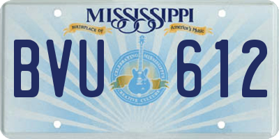 MS license plate BVU612