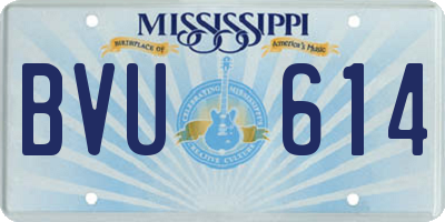 MS license plate BVU614