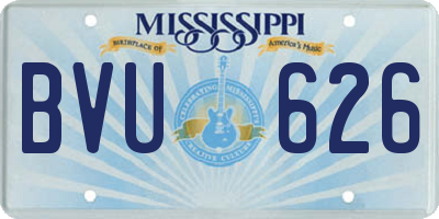 MS license plate BVU626