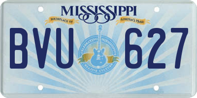 MS license plate BVU627