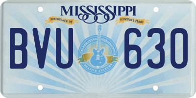MS license plate BVU630