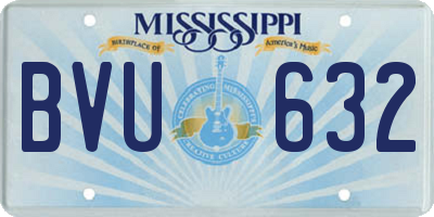 MS license plate BVU632