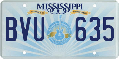 MS license plate BVU635