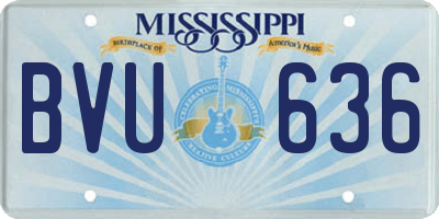 MS license plate BVU636