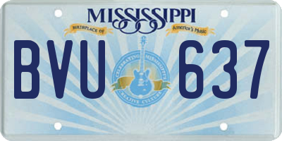 MS license plate BVU637