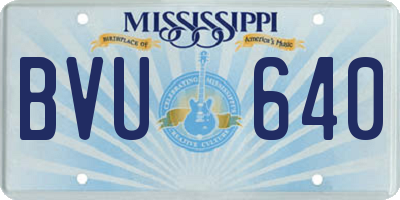MS license plate BVU640