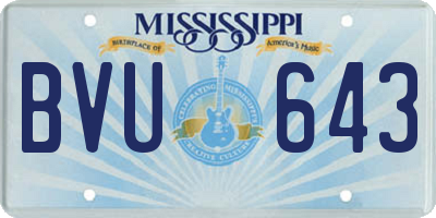 MS license plate BVU643