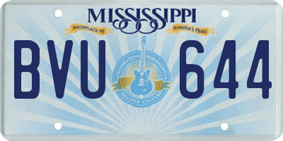 MS license plate BVU644