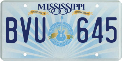 MS license plate BVU645