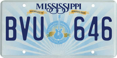 MS license plate BVU646