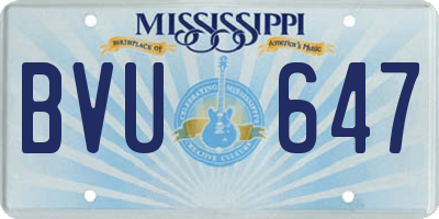 MS license plate BVU647