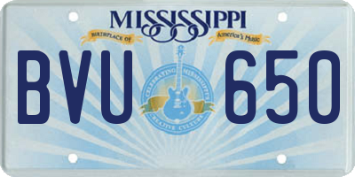 MS license plate BVU650