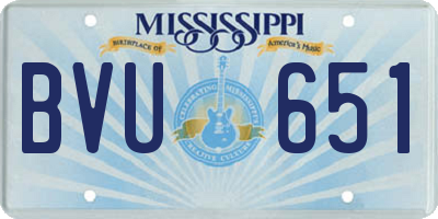 MS license plate BVU651