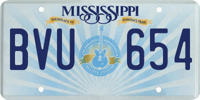 MS license plate BVU654