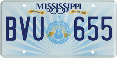 MS license plate BVU655