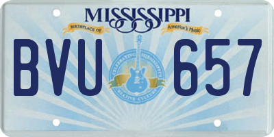 MS license plate BVU657