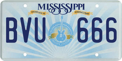 MS license plate BVU666