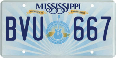 MS license plate BVU667