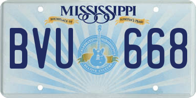 MS license plate BVU668