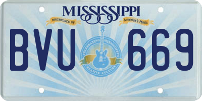 MS license plate BVU669