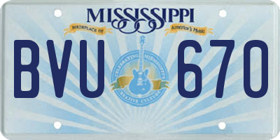 MS license plate BVU670