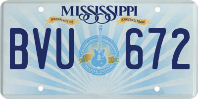 MS license plate BVU672