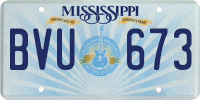 MS license plate BVU673