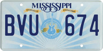 MS license plate BVU674
