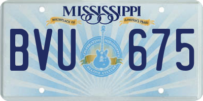 MS license plate BVU675