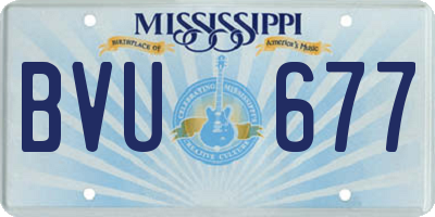 MS license plate BVU677