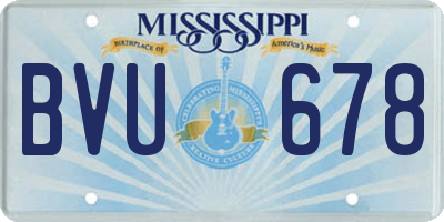 MS license plate BVU678