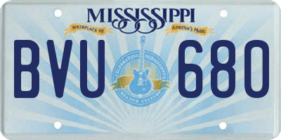 MS license plate BVU680