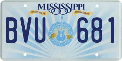 MS license plate BVU681