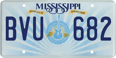 MS license plate BVU682