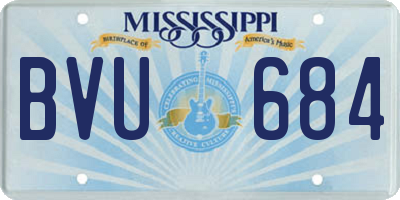 MS license plate BVU684