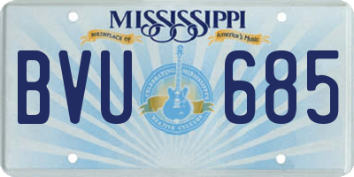 MS license plate BVU685