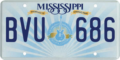 MS license plate BVU686