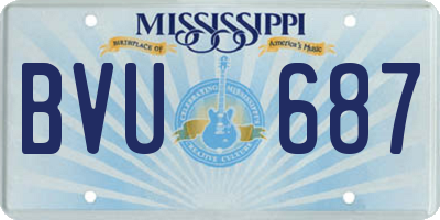 MS license plate BVU687