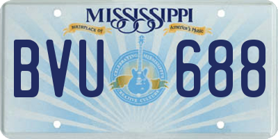 MS license plate BVU688