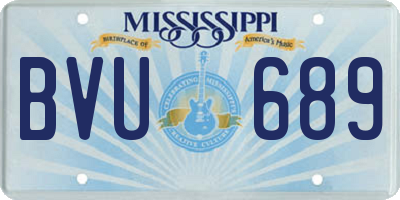MS license plate BVU689