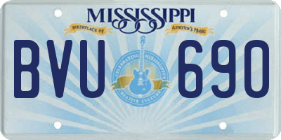 MS license plate BVU690