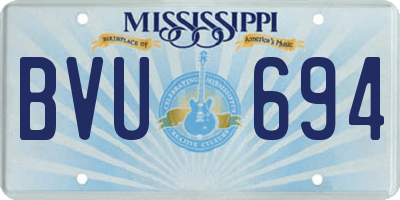 MS license plate BVU694