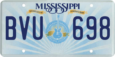 MS license plate BVU698