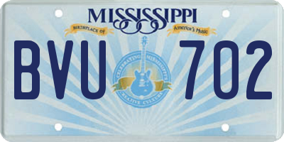 MS license plate BVU702