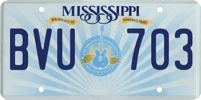 MS license plate BVU703