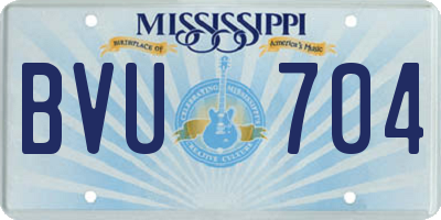 MS license plate BVU704