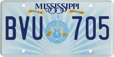 MS license plate BVU705