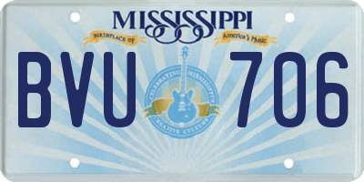 MS license plate BVU706